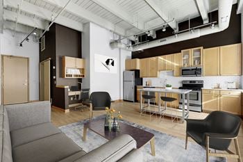 Living space at Lowertown Lofts, Minnesota